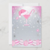 Retro Roze Jingle & Mingle Vakantie Cocktail Party Kaart (Achterkant)