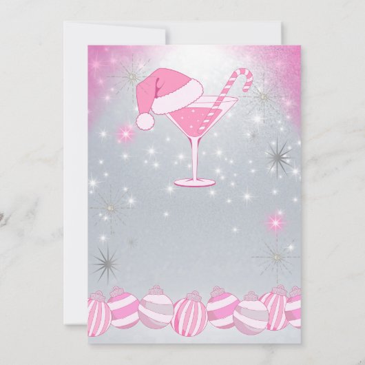 Retro Roze Jingle & Mingle Vakantie Cocktail Party Kaart (Achterkant)