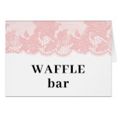 Retro Roze Kant Waffel Bar Tent Kaart (Voorkant Horizontaal)
