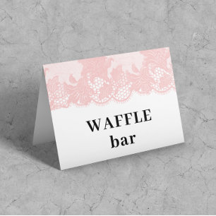 Retro Roze Kant Waffel Bar Tent Kaart
