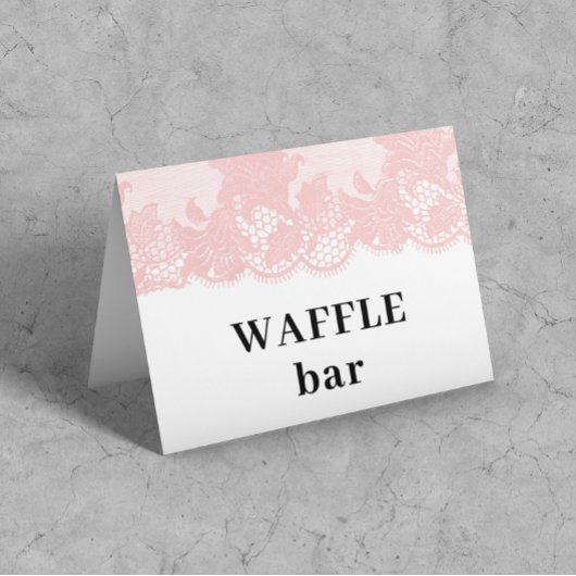 Retro Roze Kant Waffel Bar Tent Kaart