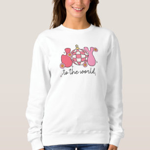 Retro Roze Kerst Sweatshirt Joy to the World