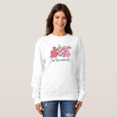 Retro Roze Kerst Sweatshirt Joy to the World (Voorkant volledig)