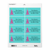 Retro Roze Kerstboom Adresetiketten Etiket (Full Sheet)
