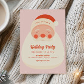 Retro Roze kerstfeest Kaart