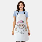 Retro roze kerstkerstkerstkerstkerstkerstkerstman schort (Gedragen)