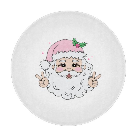 Retro roze kerstkerstkerstkerstkerstkerstkerstman snijplank (Voorkant)