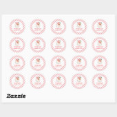 Retro Roze Kerstman adreslabel Ronde Sticker (Vel)