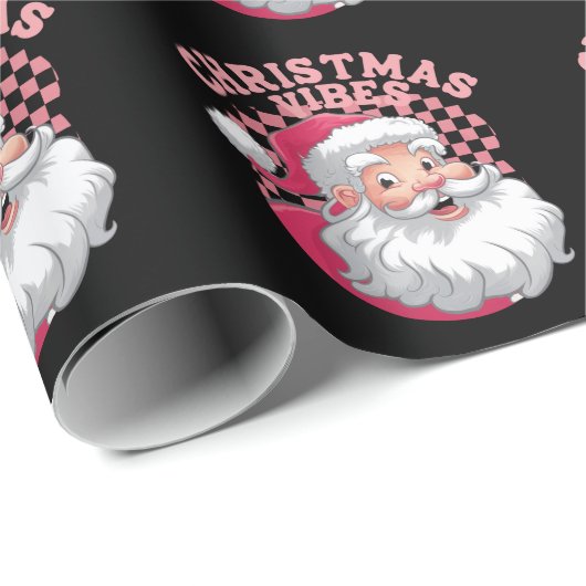 Retro Roze Kerstman Cadeaupapier (Rol Hoek)