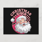  Retro Roze Kerstman Feestdagenkaart (Voorkant)