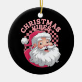 Retro Roze Kerstman Keramisch Ornament (Voorkant)