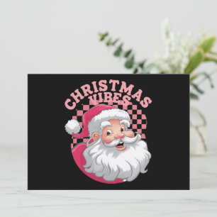 Retro Roze Kerstman Kerstmis Feestdagenkaart
