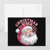 Retro Roze Kerstman Kerstmis Feestdagenkaart (Voorkant / Achterkant)