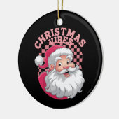 Retro Roze Kerstman Kerstmis Keramisch Ornament (Links)