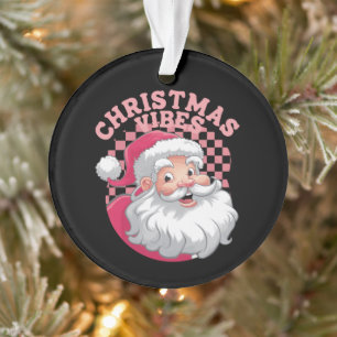 Retro Roze Kerstman Kerstmis Ornament