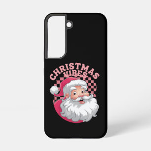 Retro Roze Kerstman Kerstmis Samsung Galaxy Hoesje