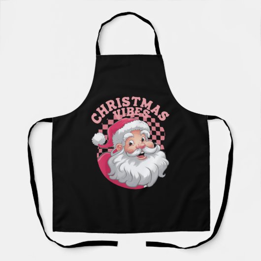 Retro Roze Kerstman Kerstmis Schort (Voorkant)