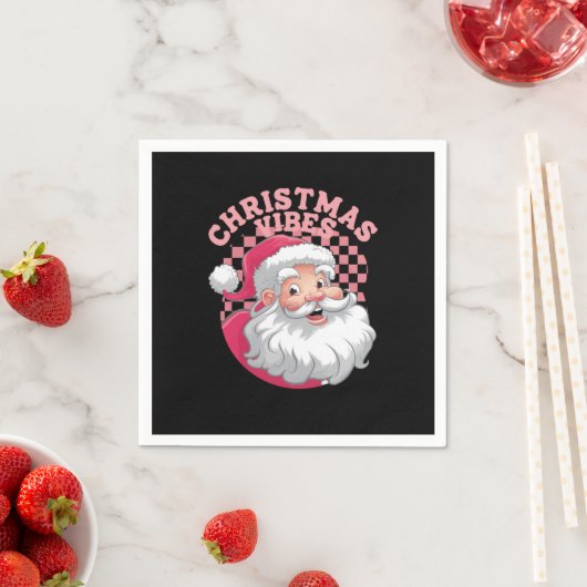 Retro Roze Kerstman Kerstmis Servet (Insitu)