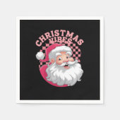 Retro Roze Kerstman Kerstmis Servet (Voorkant)