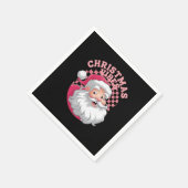 Retro Roze Kerstman Kerstmis Servet (Hoek)