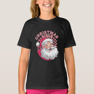 Retro Roze Kerstman Kerstmis T-shirt