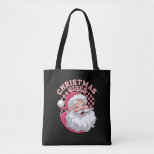 Retro Roze Kerstman Kerstmis Tote Bag