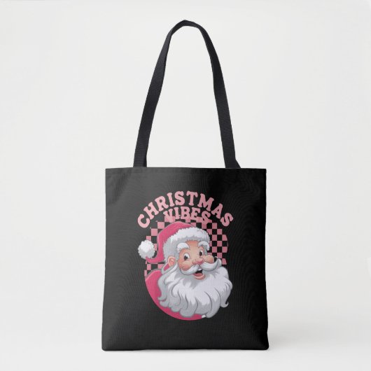 Retro Roze Kerstman Kerstmis Tote Bag (Voorkant)