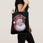 Retro Roze Kerstman Kerstmis Tote Bag (Dichtbij)