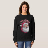 Retro Roze Kerstman Kerstmis Trui (Voorkant volledig)