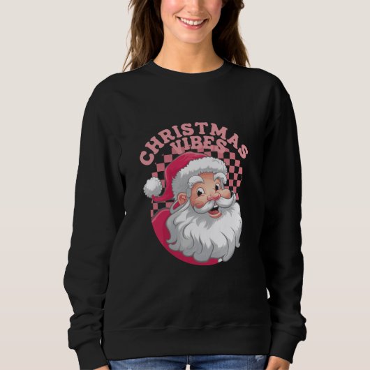 Retro Roze Kerstman Kerstmis Trui (Voorkant)