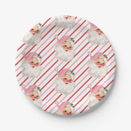 Retro Roze Kerstman Oh Wat Leuk Papieren Bordje