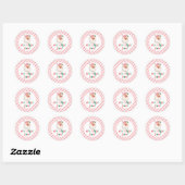 Retro Roze Kerstman Oh Wat Leuk Ronde Sticker (Vel)