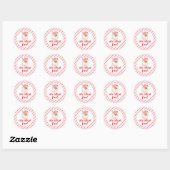 Retro Roze Kerstman Oh Wat Leuk Ronde Sticker (Vel)
