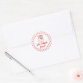 Retro Roze Kerstman Oh Wat Leuk Ronde Sticker (Envelop)