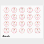 Retro Roze Kerstman Oh Wat Leuk Ronde Sticker (Vel)