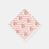 Retro Roze Kerstman Oh Wat Leuk Servet (Hoek)