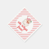 Retro Roze Kerstman Oh Wat Leuk Servet (Hoek)