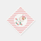 Retro Roze Kerstman Oh Wat Leuk Servet (Hoek)