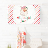 Retro Roze Kerstman Oh Wat Leuk Spandoek (Insitu)