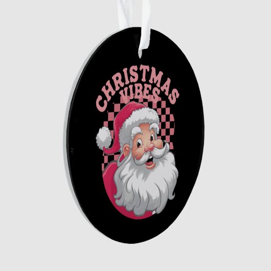  Retro Roze Kerstman Ornament (voorkant)