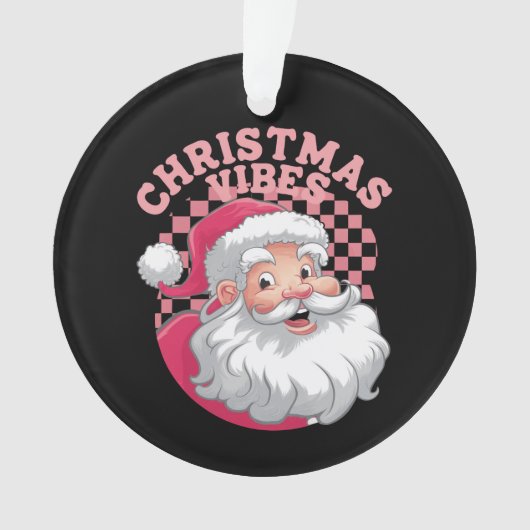  Retro Roze Kerstman Ornament (voorkant)