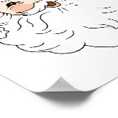 Retro roze kerstman poster (Hoek)