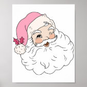 Retro roze kerstman poster (Voorkant)