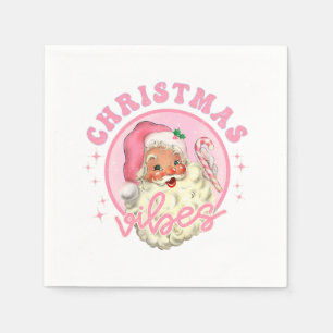 Retro Roze Kerstman Roze Kerstmis Vibes Christus Servet