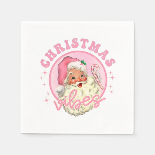 Retro Roze Kerstman Roze Kerstmis Vibes Christus Servet (Voorkant)