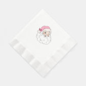 Retro  roze kerstman servet (Hoek)