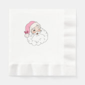 Retro  roze kerstman servet (Voorkant)