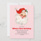 Retro Roze Kerstman verjaardag Kaart (Voorkant)