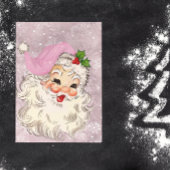 Retro Roze kerstmis Briefkaart