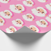 Retro Roze kerstmis Cadeaupapier (Hoek)